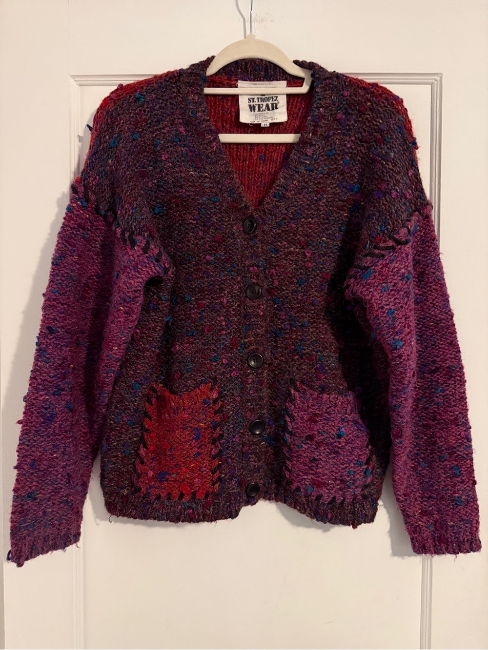 Vintage Carole Little Grannycore Wool Blend Avante Garde Cardigan Medium